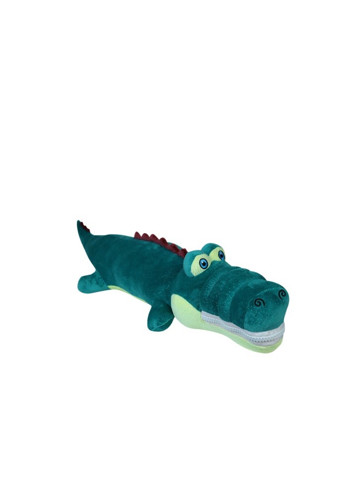 Realistic soft plush toy stuffed crocodile with a zipper to open and close its mouth, size 80 cm