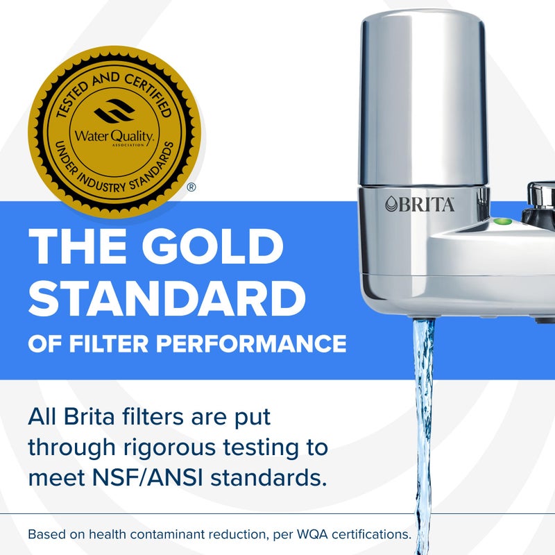 Brita Faucet Mount Water Filter System, Chrome, No-Wait Filtration, Easy Install, Multi-Use Tap Water Filter for Kitchens, Bathrooms & Small Spaces - Image 5