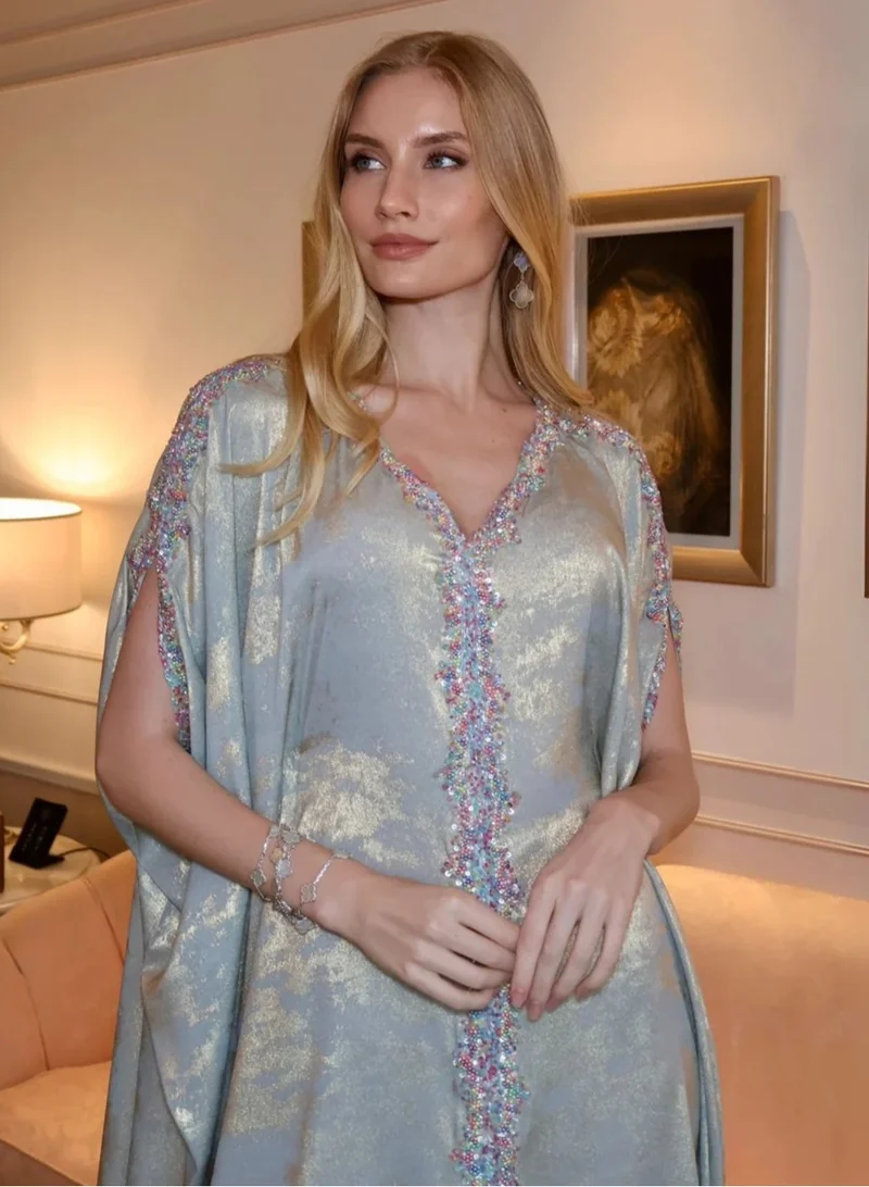 MAISON ARABELLE Shimmer Turquoise Kaftan