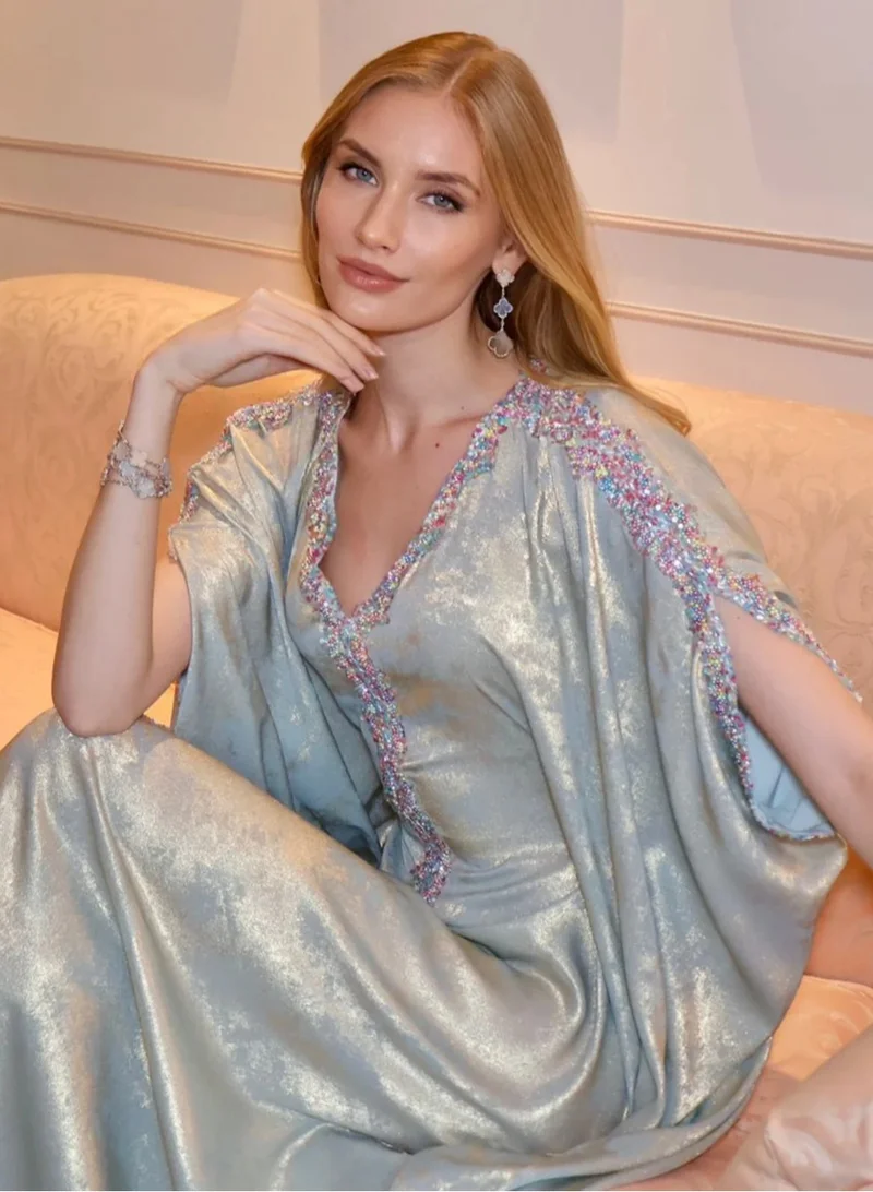 مايسون_ارابيلا كفتان تركواز لامع