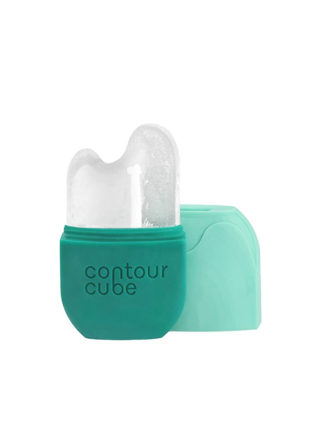 Contour Cube Contour Gua Cube Gua Sha Face Massage Tool Ice Roller for Sculpting DePuffing Lymphatic Drainage Face Ice Roller Massager Compact Skin Care Tools for Daily Skincare Travel Jade - Image 3