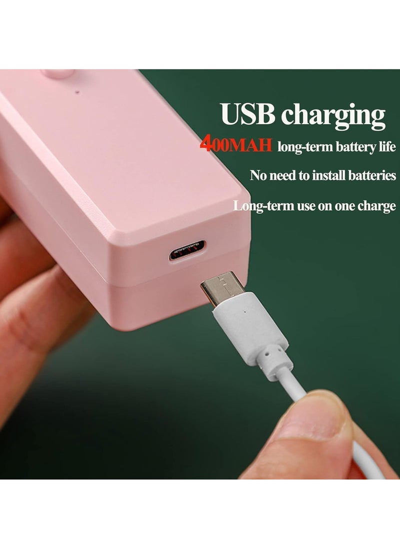 Excefore Mini Bag Sealer USB Rechargeable, 2 in 1 Heat Sealer and Cutter, Handheld Heat Vacuum Sealer for Plastic Bags Food Storage Snacks Freshness （Pink） - Image 4