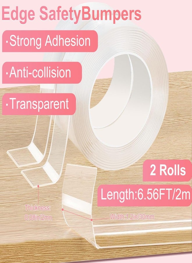 【2 Rolls 】 Clear Furniture Corner Guards， Self-AdhesiveTable Edge Protectors, Baby Safety Bumpers for Wall Corners, Fireplace, Kitchen Countertops & Sharp Furniture Edges - Image 2