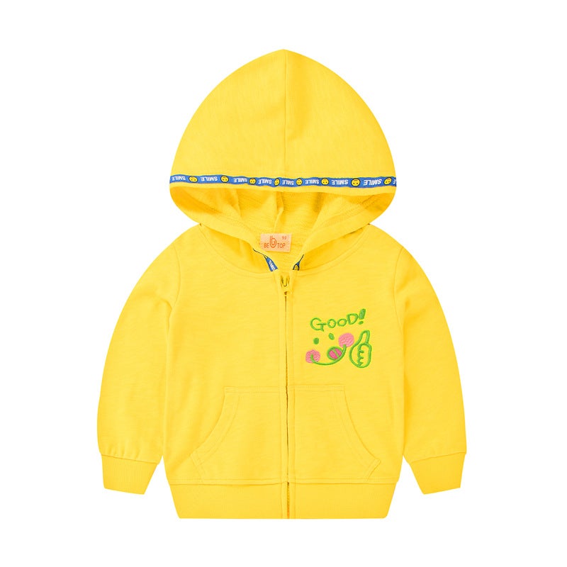 Kids Fashion Trendy Printed Hoodies wt5006 Yellow  - Image 1