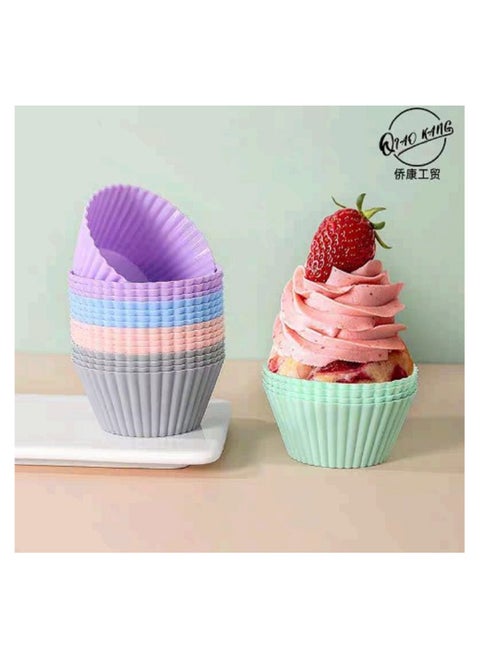 12-Piece Muffin Cup Cake Mould Set Multicolour