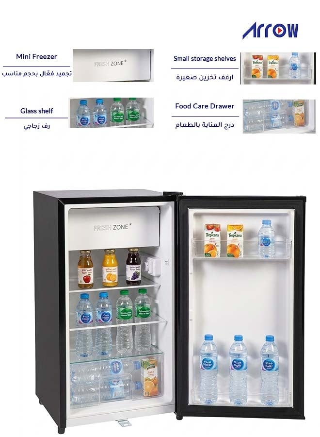Arrow 3 Cu.Ft Single Door Refrigerator 84L Compact Fridge | Mechanical Control | Low Noise R600a | Black | 7 Years Warranty on Compressor| RO-100RDKR - Image 2