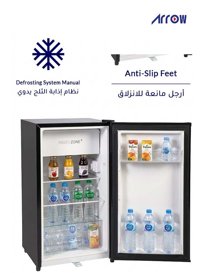 Arrow 3 Cu.Ft Single Door Refrigerator 84L Compact Fridge | Mechanical Control | Low Noise R600a | Black | 7 Years Warranty on Compressor| RO-100RDKR - Image 3