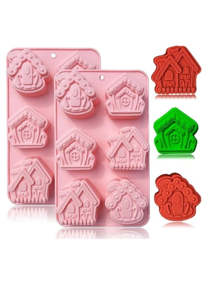 Happy Home 1pcs Gingerbread House Silicone Mold Perfect for Chocolate Candy Multicolor - Image 1