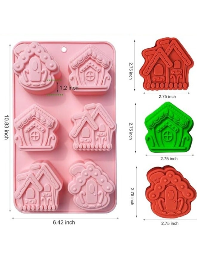 Happy Home 1pcs Gingerbread House Silicone Mold Perfect for Chocolate Candy Multicolor - Image 2