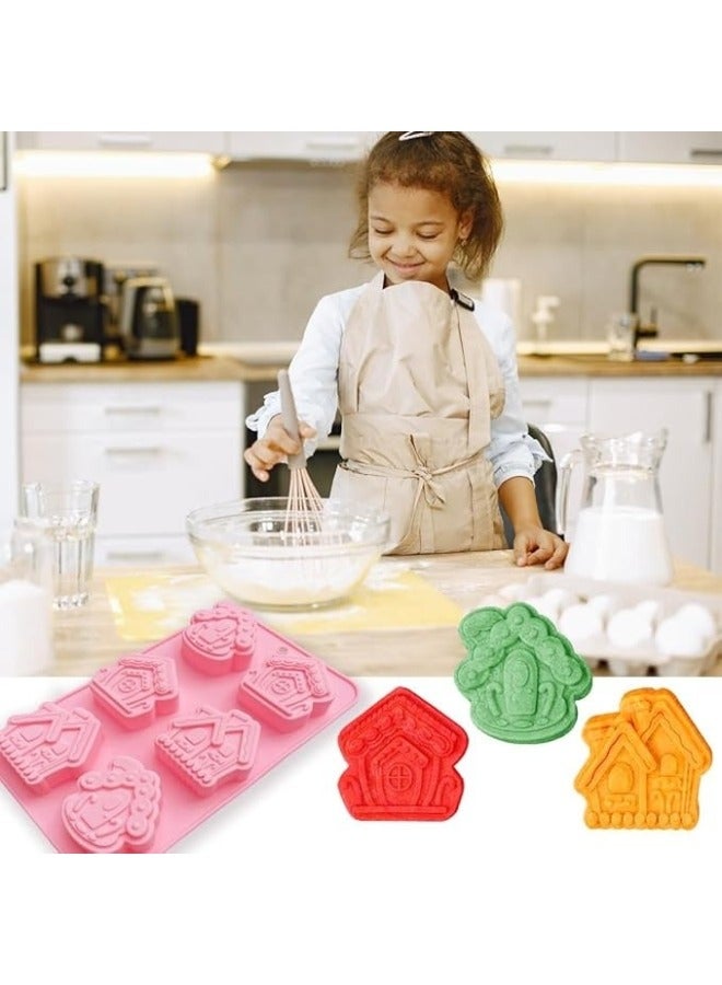 Happy Home 1pcs Gingerbread House Silicone Mold Perfect for Chocolate Candy Multicolor - Image 5