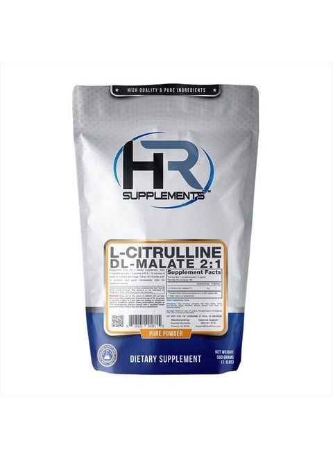HR Supplements L-Citrulline DL-Malate 2:1 Powder, 500 Grams (1.1 Lbs), Unflavored, Lab-Tested, Scoop Included