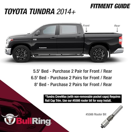 Bull Ring Retractable Truck Bed Tie Down Anchors for Dodge RAM 2009+, Toyota Tundra CrewMax 2014-24, Hyundai Santa Cruz 2022-24, Rail Cap Trim Required to Install (2 Pack) - Image 5