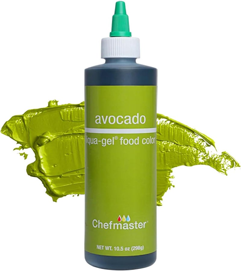Chefmaster صبغة الطعام من شيف ماستر أفوكادو ليكوا-جيل® - 10.5 أونصة صبغة احترافية لتزيين الكعك، الكريمة، والفوندان - Image 1