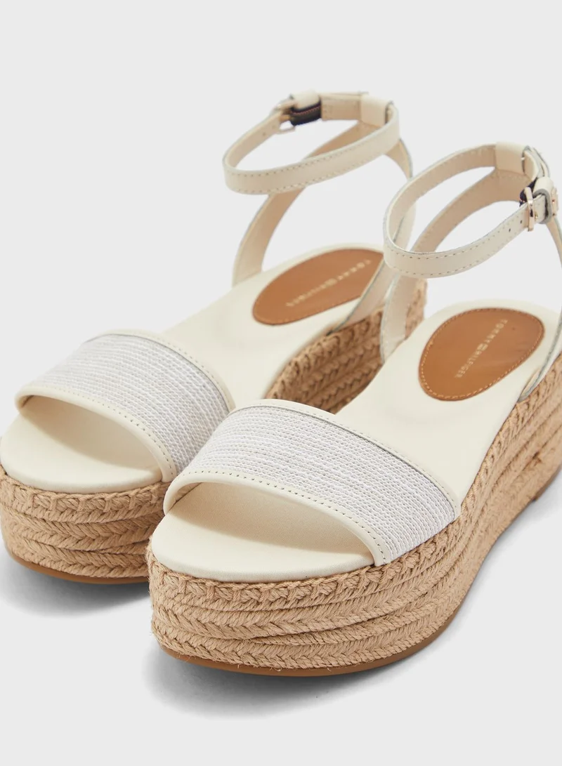 TOMMY HILFIGER Woven Platform Wedge Sandals