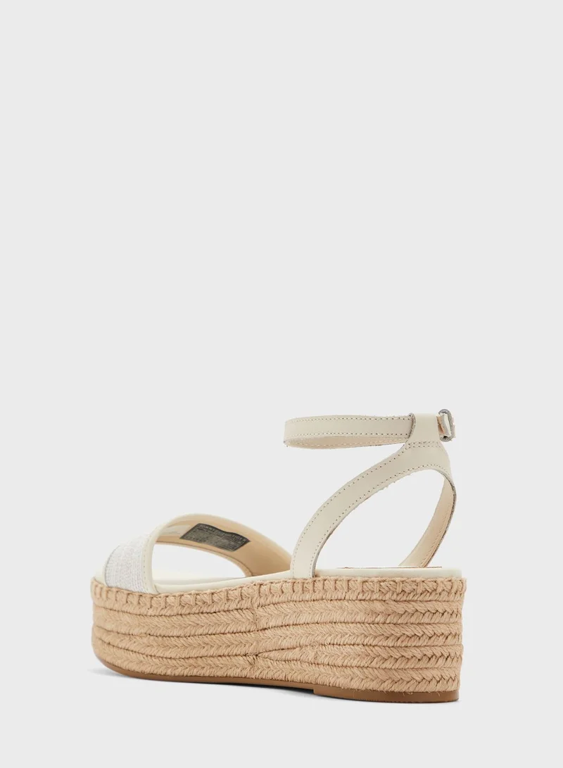 TOMMY HILFIGER Woven Platform Wedge Sandals