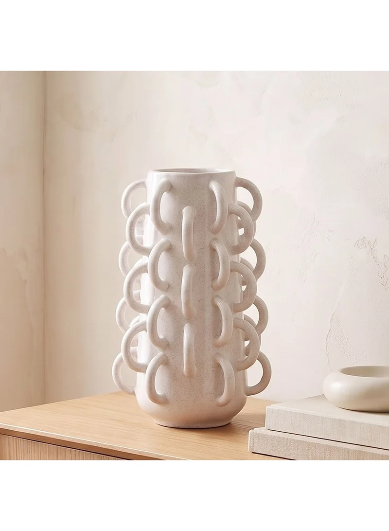 Danube Home Cerelia Loop Vase 25x25x40cm White Decorative Modern Flower Vase