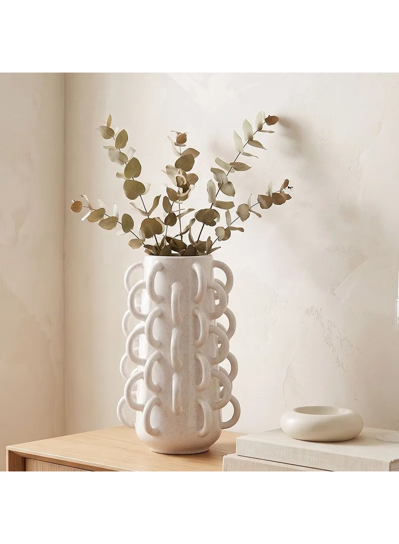 Danube Home Cerelia Loop Vase 25x25x40cm White Decorative Modern Flower Vase