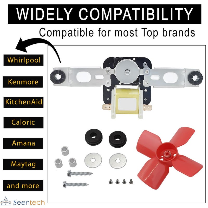 Seentech 482731 Evaporator Fan Motor Kit - Compatible with Whirlpool Kenmore Refrigerators, Freezers – Replaces: 4389140 8537621 4318001 0056721 0056801 1100473 PS376645 AP3110929 R0950025 - Image 3