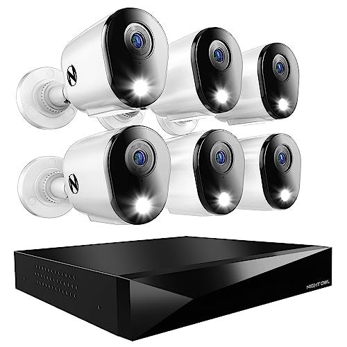 Night Owl 2-Way Audio 12 Channel DVR Video Home Security Camera System with (6) Wired 2K HD Indoor/Outdoor Deterrence Cameras and 2TB Hard Drive (Add up to 4 More Wired and 4 Wi-Fi Cameras) (6 Camera) - Image 1
