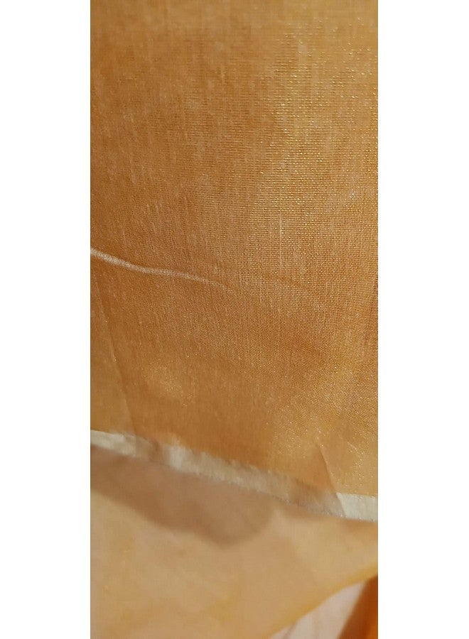 Manvicare Plain Chanderi Silk Yellow Orange Haldi Color for Haldi Function, Ceremony for Girls,Women Saree, 45 Inches Width, 5.5 Meters Length - Image 4