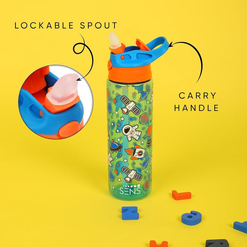 SENS AquaPlay kids Water Bottle with sipper, Food grade, leak proof & BPA free, school & Picnic Bottle | Boys & Girls| 700ml | Space - Image 5