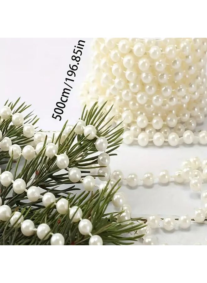 Christmas Tree Bead Necklace 196 Inch Artificial Bead Chain Decoration Indoor Outdoor Festive Party Home Decor 1pc - Image 2