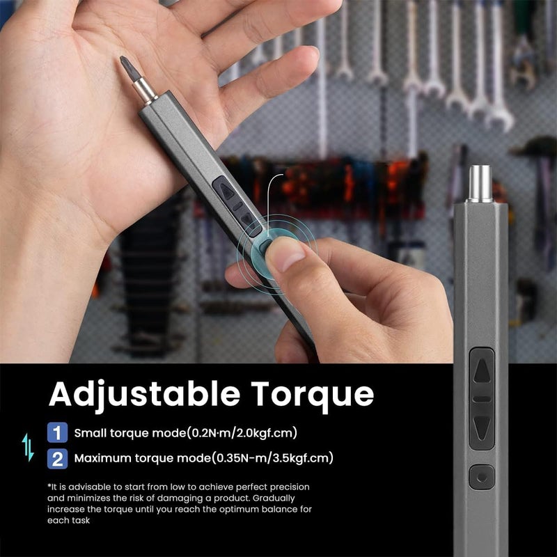HASTHIP Electric Screwdriver, Precision Screwdriver Set, 37 in 1 Precision Mini Electric Screwdriver with 30 Bits & Tools Cordless Screwdriver Set with LED USB Power Screwdriver Electric Screwdriver - Image 5