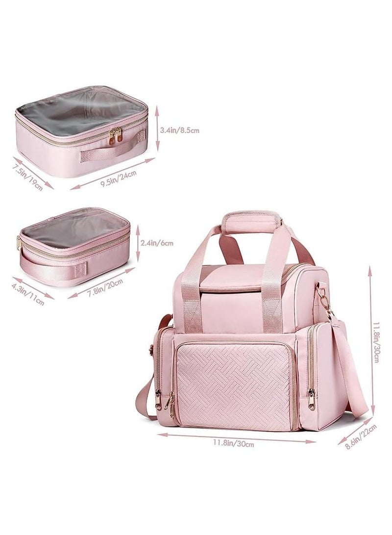 عام سطحة بأكبر لكبس المكياج مع 3 وعاء داخلي، حزمة معالج التجهيزات مع شباك لكبس قطع المكياج. - Image 2