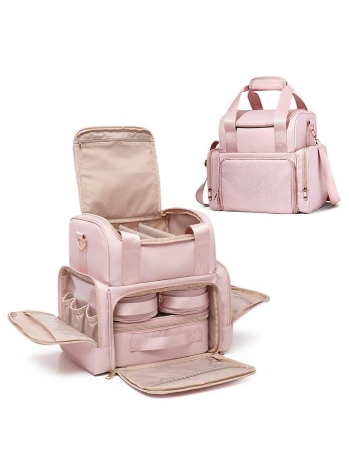 عام سطحة بأكبر لكبس المكياج مع 3 وعاء داخلي، حزمة معالج التجهيزات مع شباك لكبس قطع المكياج. - Image 1