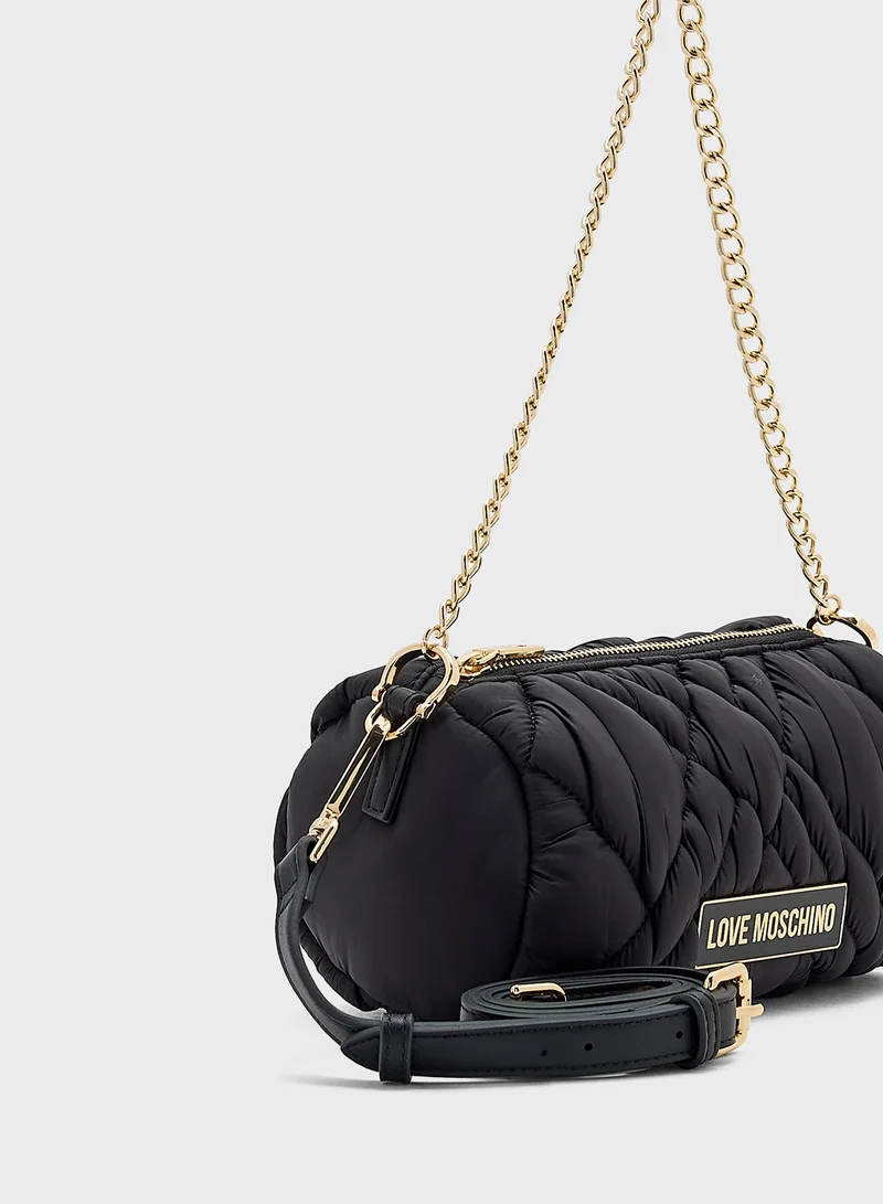 Love Moschino Chain Detailed Zip Over Crossbody