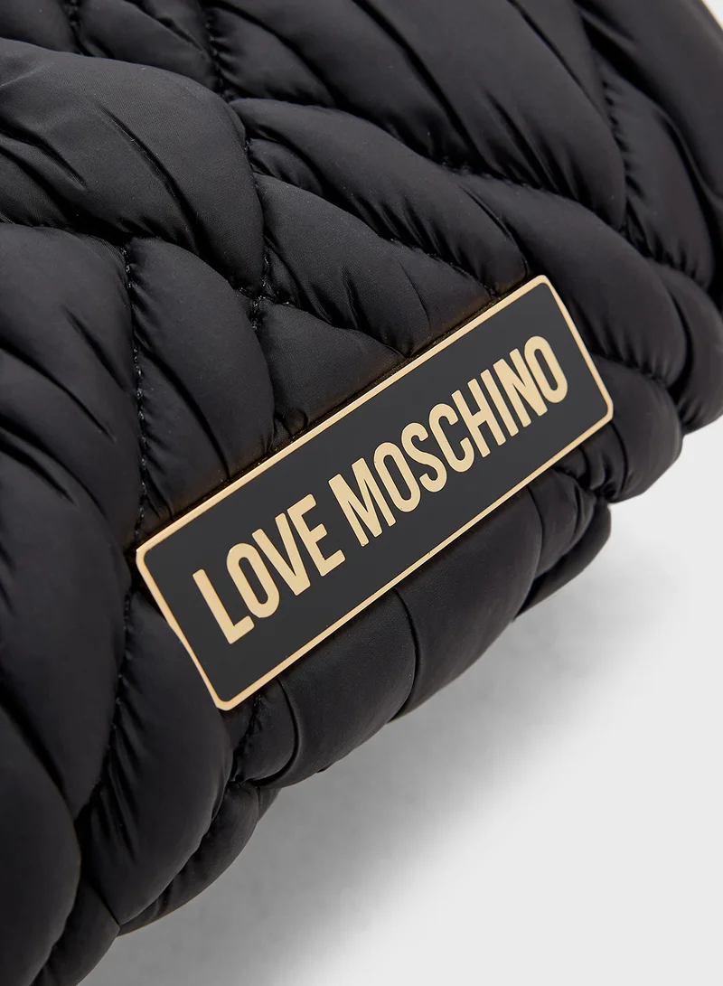 Love Moschino Chain Detailed Zip Over Crossbody
