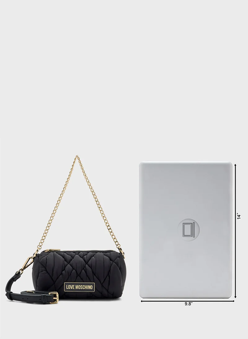 Love Moschino Chain Detailed Zip Over Crossbody