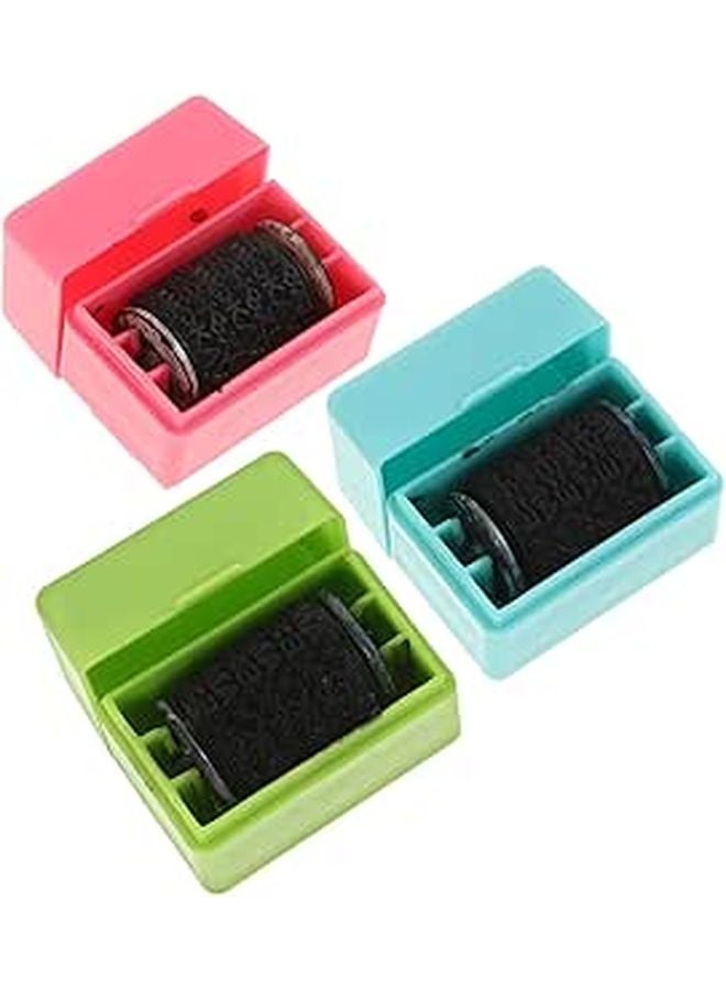 3 Pcs Self Inking Roller Stamp For Privacy Protection Office Document Security Random Color - Image 1