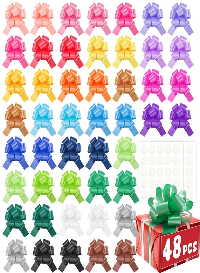 NUITPY 48 Pcs Pull Bows for Gift Wrapping, 5 Inch 24 Colors Gift Bows, Ribbon Bows for Wedding, Christmas, Valentine's Day, Birthday, Anniversary, Flower Decorations - Image 1