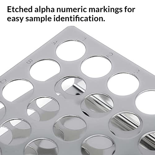 Globe Scientific 457200 Stainless Steel "Z" Shape Tube Rack, 16/17mm Tubes, 25-Place - Image 2