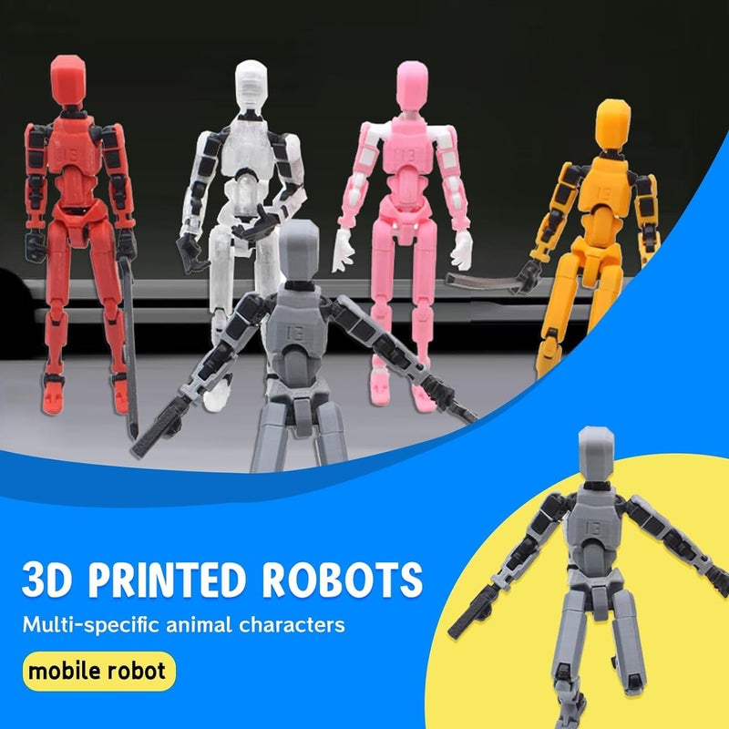 MerryXD Titan 13 Action Figure,Assembly Completed Dummy 13 Action Figure Lucky 13 Action Figure T13 Action Figure 3D Printed Multi-Jointed Movable, Nova 13 Action Figure Toy Grow in The Dark Yellow - Image 4