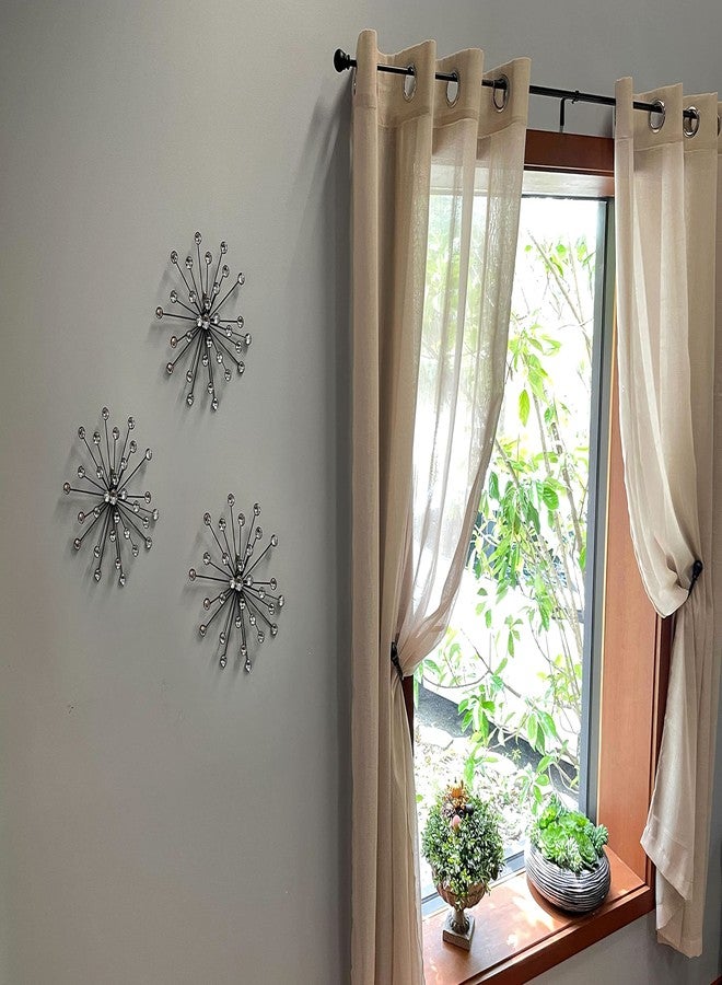 Things2Die4 Set of 3 Jeweled 3D Black Metal Atomic Starburst Wall Sculpture Set - 10 Inch Diameter - Classic Mid-Century Modern Decor for Stylish and Artistic Wall Displays - Image 4