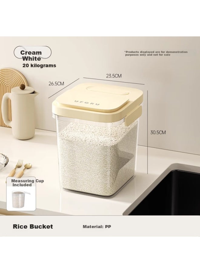 Jiadu Jidu Rice Container For Home Use, 20 Jin Capacity New Model, Insect-proof, Moisture-proof, Sealed Lid, Food-grade Storage Container For Rice