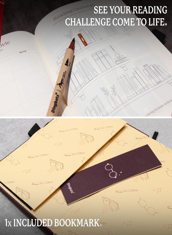 Dingbats* Notebooks Dingbats* Reading Journal for Book Lovers - Thick Paper Thread-Bound Hardcover Book Tracker to Record Reads, Quotes & Reflections, with Elastic Closure, Pen Loop & Bookmarks for Organized Reading - Image 5