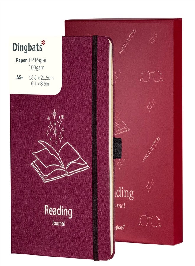 Dingbats* Notebooks Dingbats* Reading Journal for Book Lovers - Thick Paper Thread-Bound Hardcover Book Tracker to Record Reads, Quotes & Reflections, with Elastic Closure, Pen Loop & Bookmarks for Organized Reading - Image 1