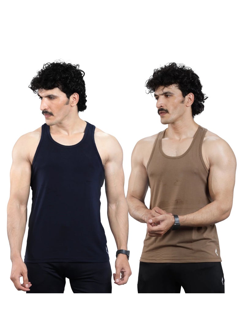FLUSH Flush Men’s Athleisure Workout Tank Top Pack of 2, Gym Muscle Tee Fitness, Bodybuilding Sleeveless T-Shirt  - Image 1