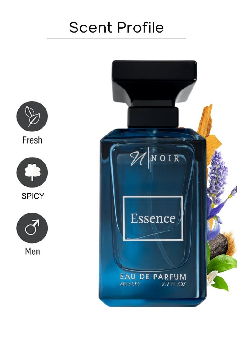 Essence Eau de Parfum for Men – Fresh & Spicy Scent with Bergamot, Pepper & Cedar | Long lasting  – 80ml