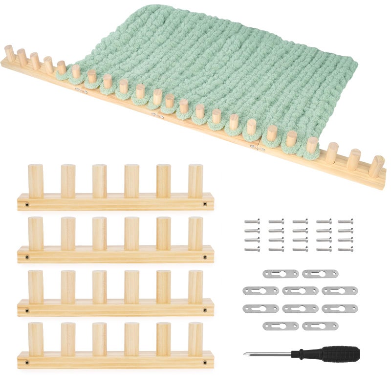 Reessy Chunky Knitting Blanket Loom â€“ 54â€ Wooden Knitting Loom Kit for Chunky Yarn with Assembly Tools Included â€“ 4-in-1Knitting Loom for Blankets, Afghans, Throws, Thick Yarn - Image 1