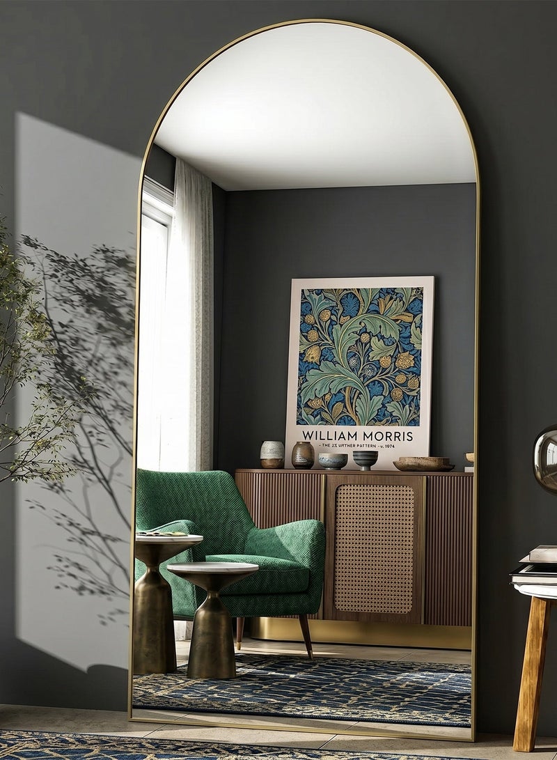 Taimi Elegant Large Mirror 170x70cm - Full-Length Mirror With Gold Metal Frame & Back Stand - Freestanding, Wall-Mounted or Leaning on Wall Mirror for Living Room, Dressing Room, Bedrooms - Image 5