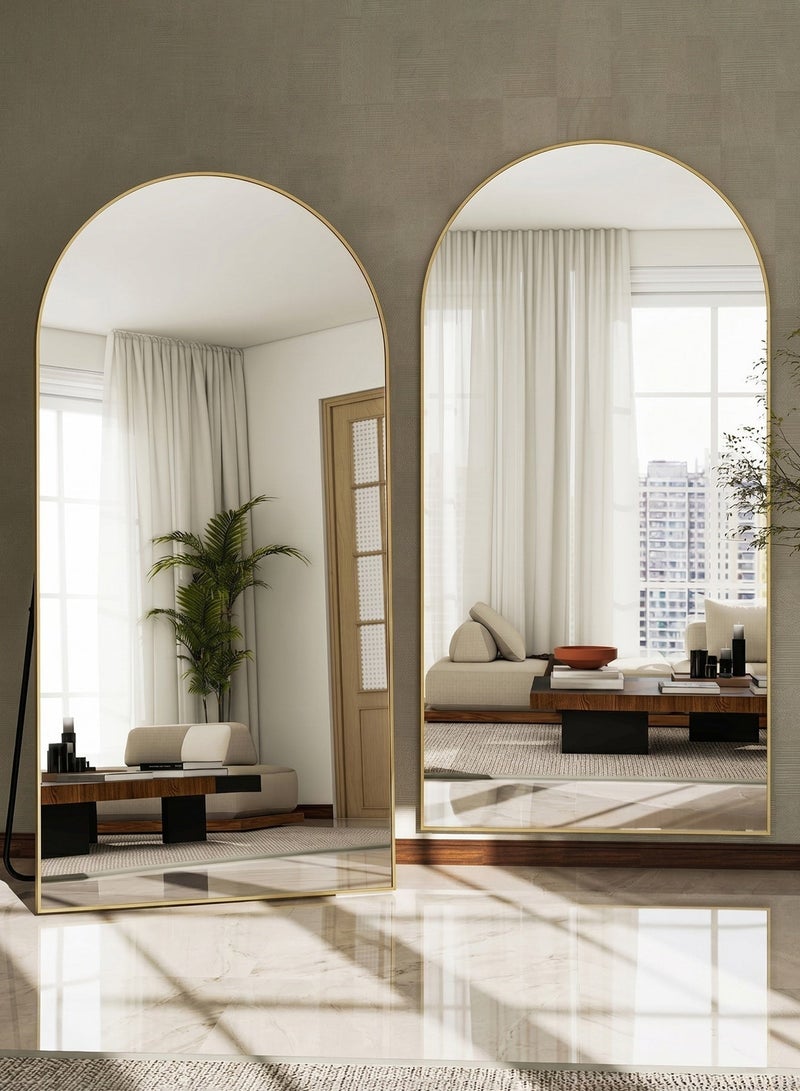 Taimi Elegant Large Mirror 170x70cm - Full-Length Mirror With Gold Metal Frame & Back Stand - Freestanding, Wall-Mounted or Leaning on Wall Mirror for Living Room, Dressing Room, Bedrooms - Image 4