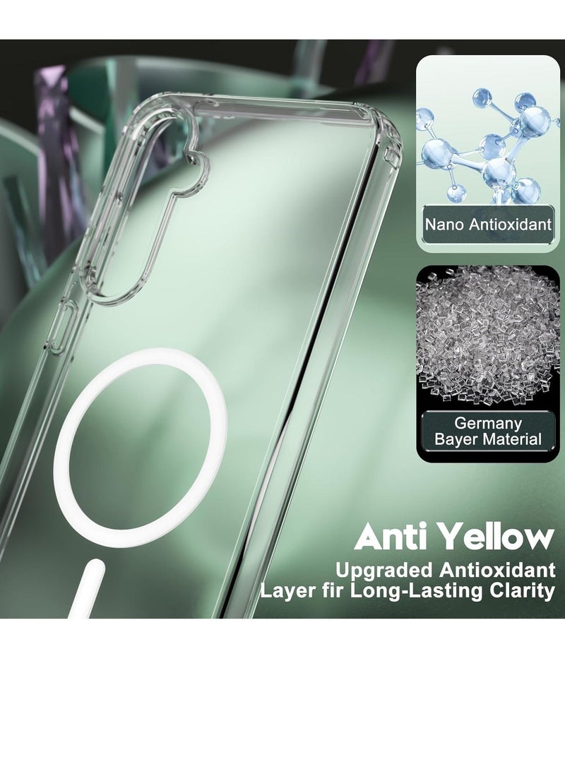 IAF Samsung Galaxy S23 FE Clear Magnetic Case â€“ MagSafe Compatible, Slim Transparent Hybrid Silicone & Hard Plastic Cover, Non-Yellowing - Image 3