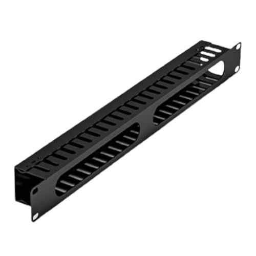 Madhabi 1U 22-Slot Horizontal Cable Manager – Rack Mount Duct Raceway for 19-Inch Server Rack | Network Cable Organizer for Data Center, Patch Panel & IT Rack (1 Pack, Black, Metal) - Image 1