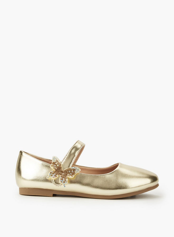 Flora Bella By Shoexpress Girls Butterfly Accent Ballerina Shoes - Image 2