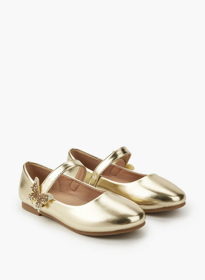 Flora Bella By Shoexpress Girls Butterfly Accent Ballerina Shoes - Image 3