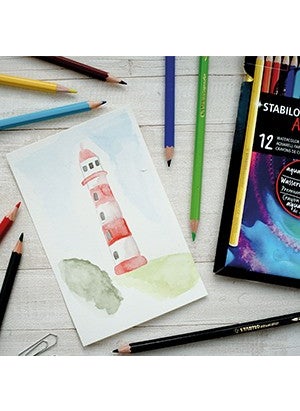STABILO - Aquacolor Arty Waterable Dry Color Pencil Set of 12 - Image 1